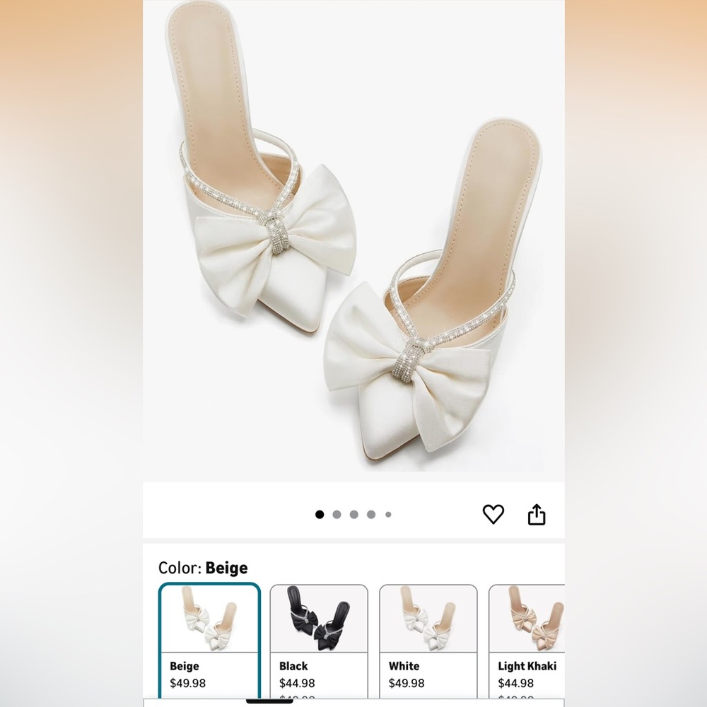 NWT Bow Heels Pointed Closed Toe